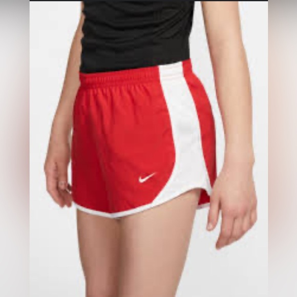 NWT Nike Girls' Dry Tempo Running Shorts Size XL. Red & white. - Picture 2 of 7